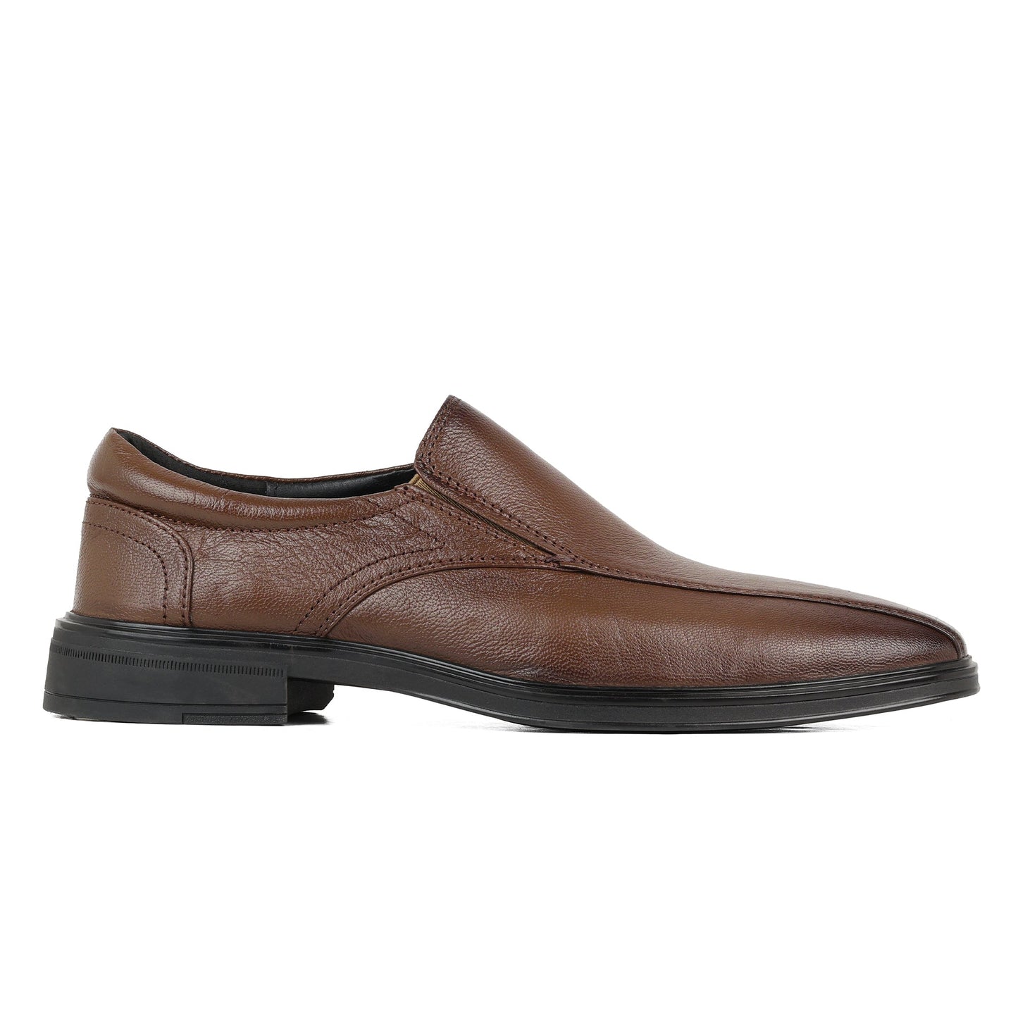 Zivorah brown leather loafers angled view