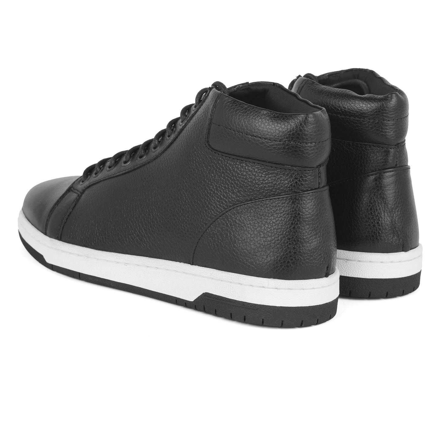 Zivorah men's black genuine leather sneakers back view
