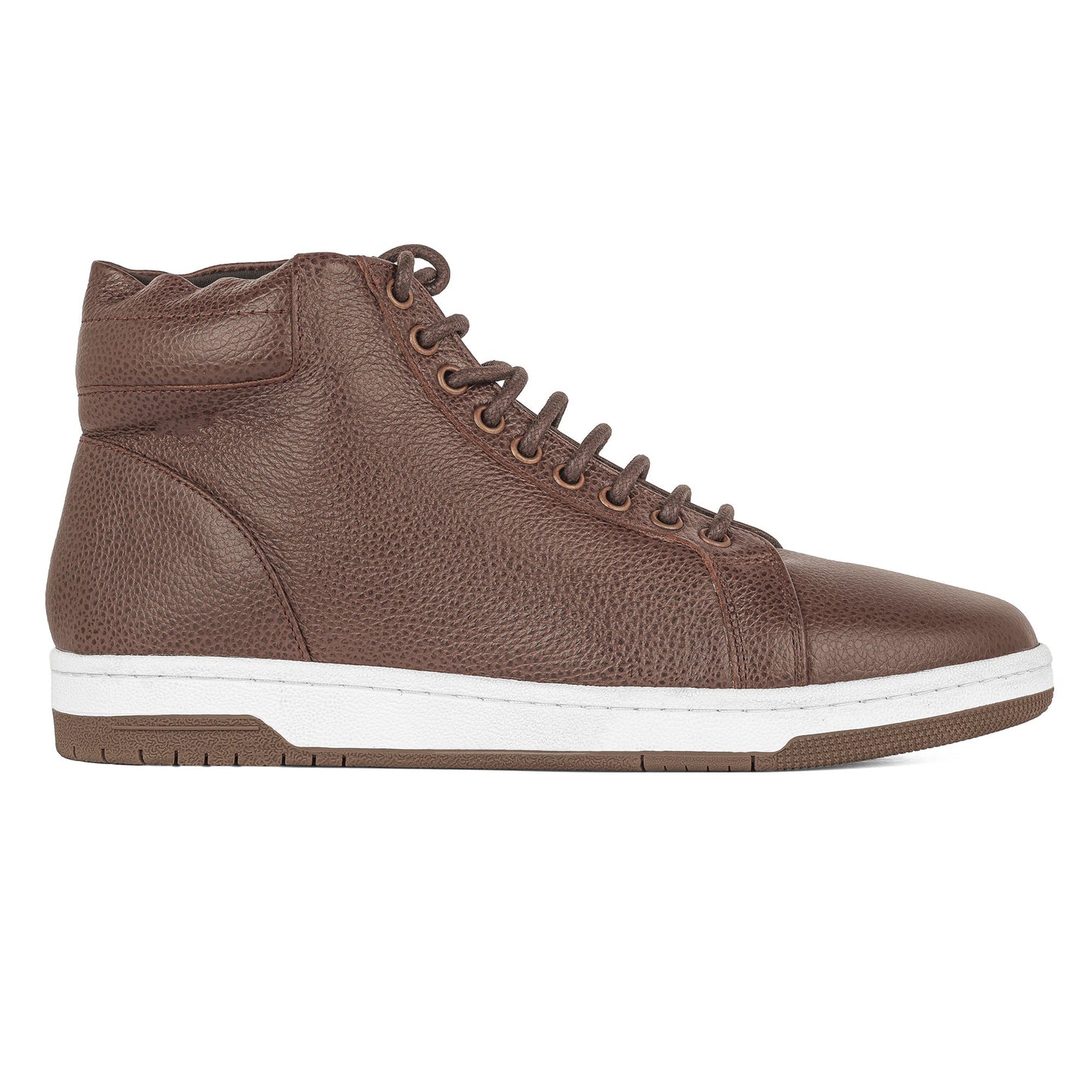 Zivorah men's brown genuine leather sneakers side view