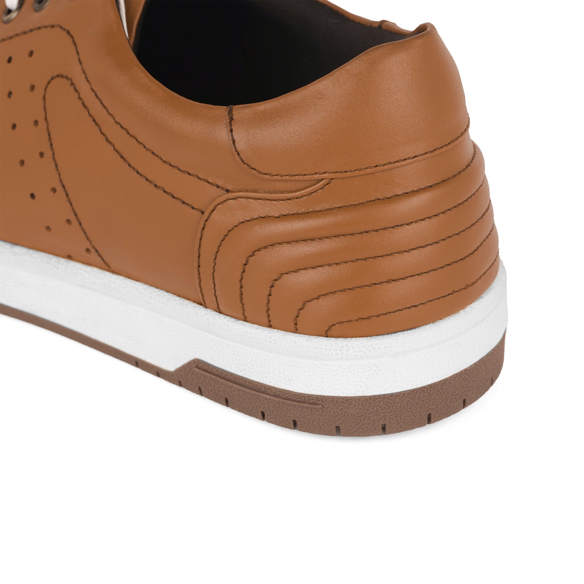 Zivorah men's tan genuine leather sneakers angled view