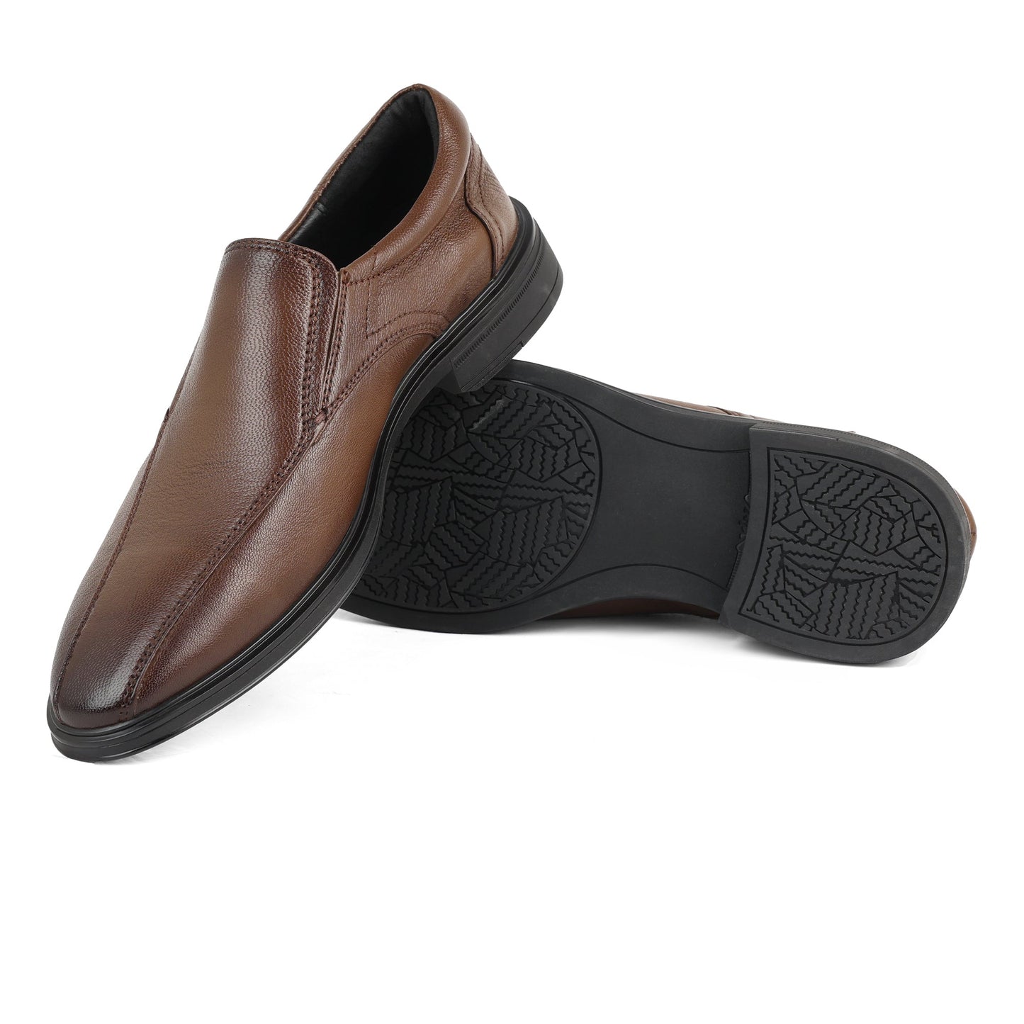 Zivorah brown leather loafers side view