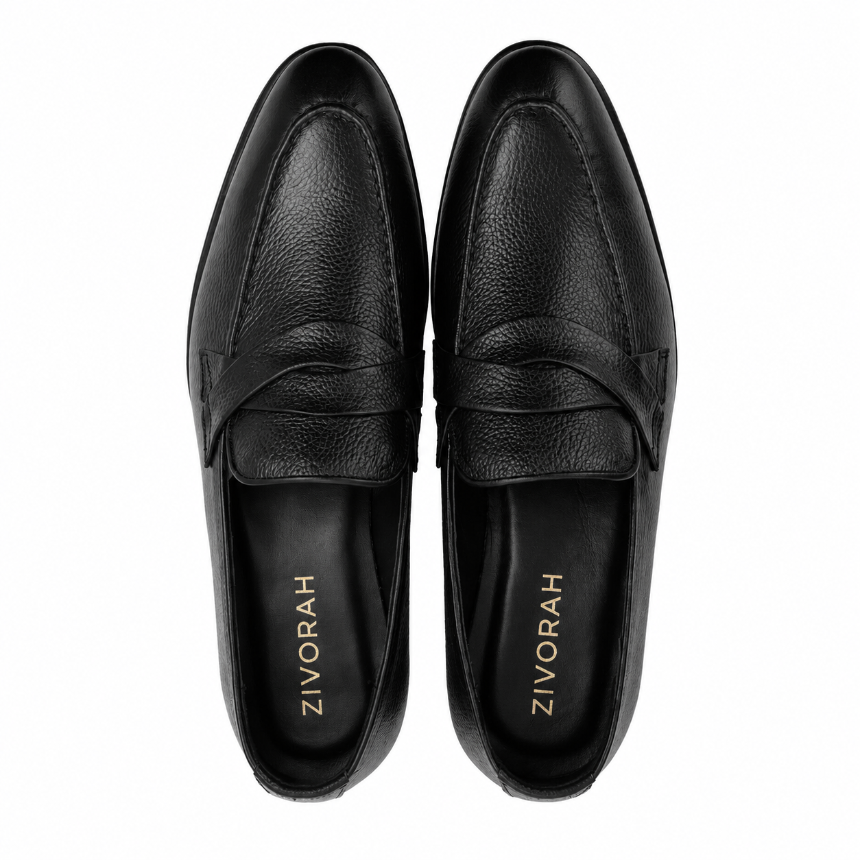 Zivorah Black Genuine Leather Loafer For Men