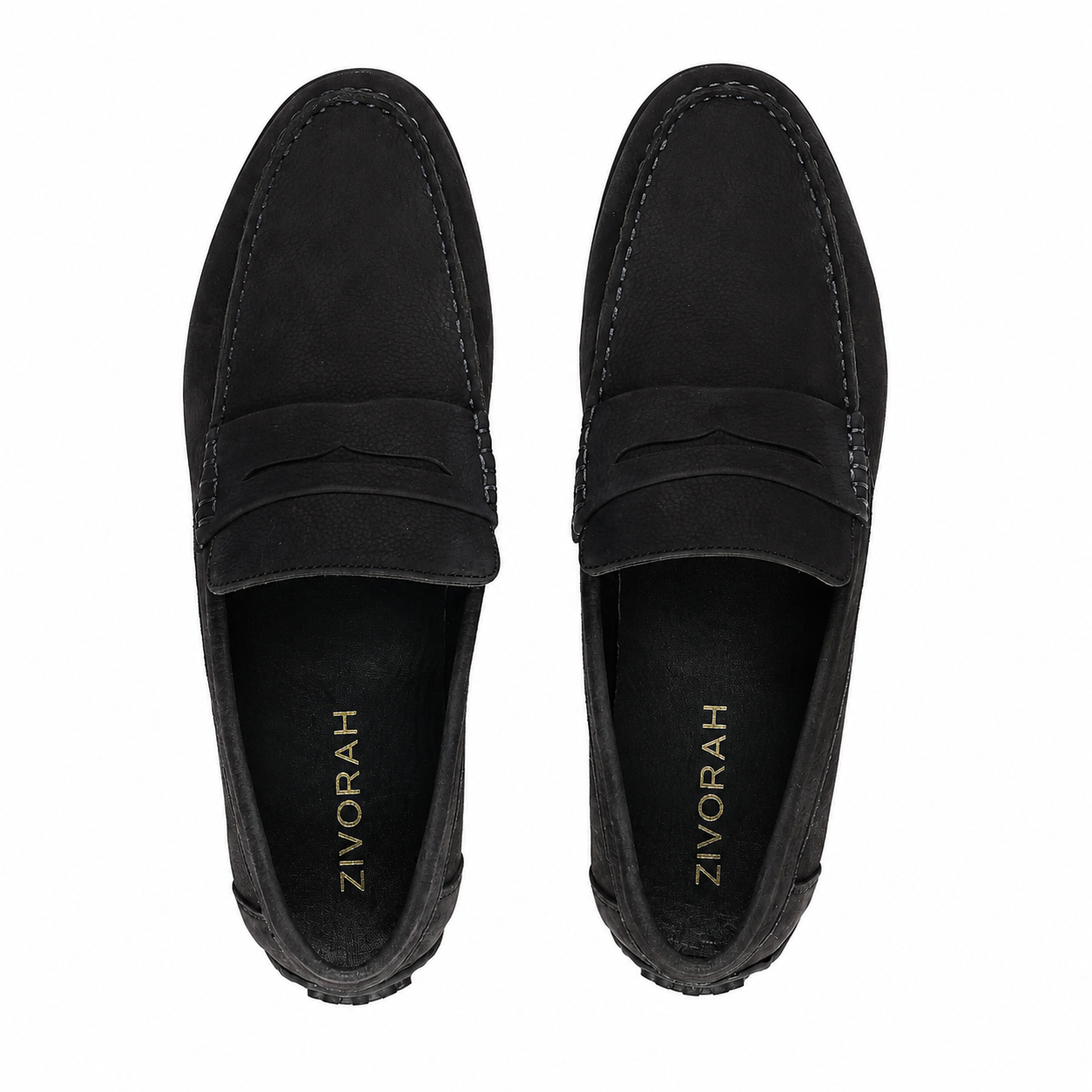 Zivorah Men Black Genuine Leather Loafer