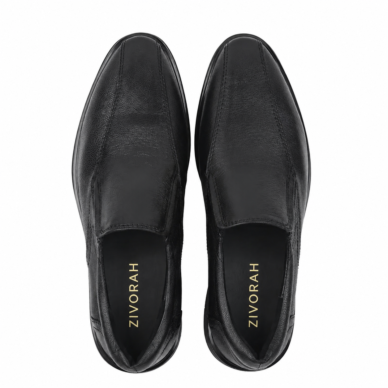 Zivorah Men Black Genuine Leather Slip On Loafer